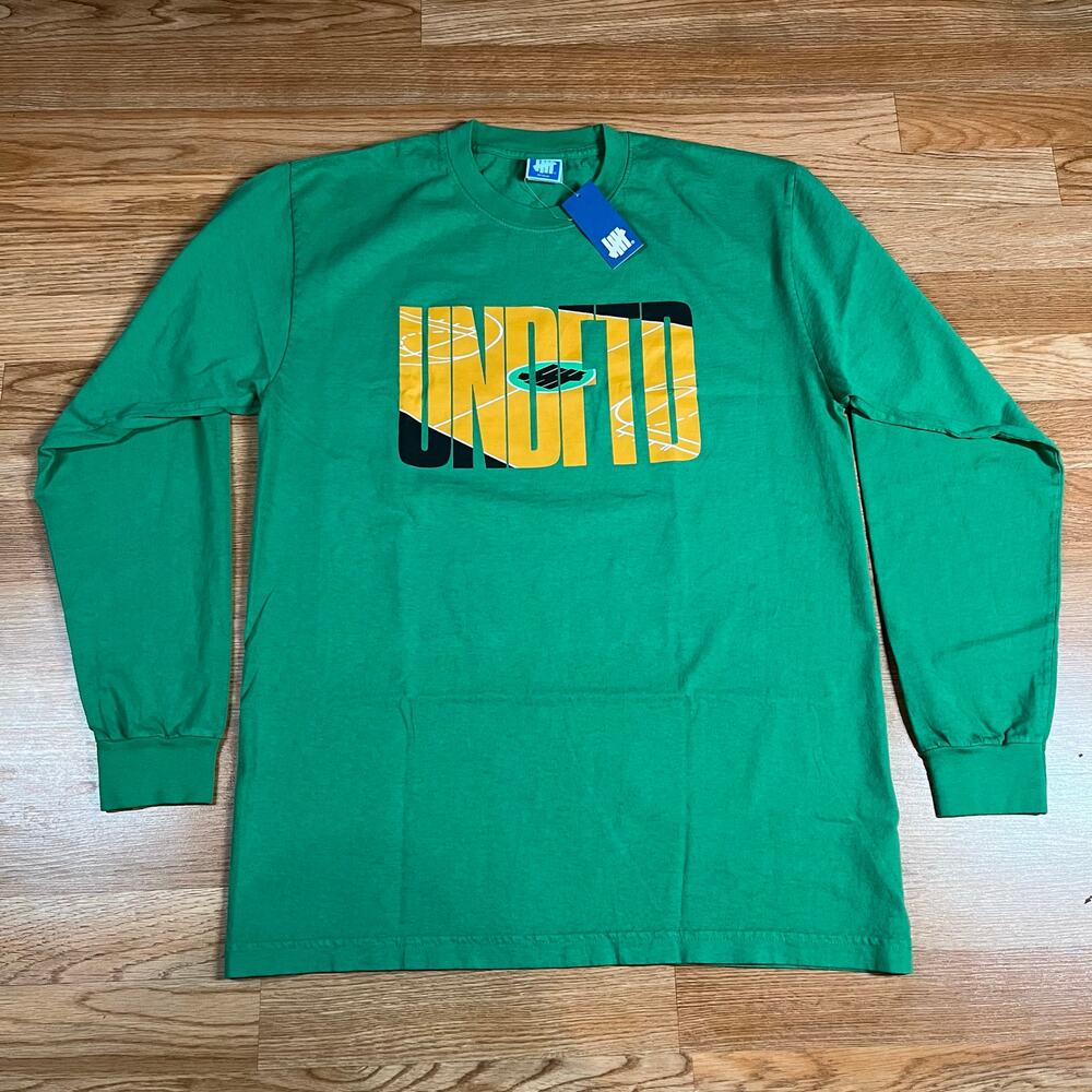 UNDFTD Undefeated Half Court Basketball Long Sleeve Shirt Green Mens Size M New